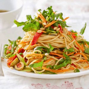 Fire Roasted Pepper and Rocket Spaghetti