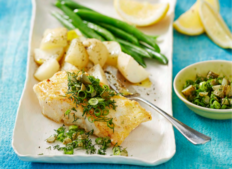 Pan-Fried Fish with Dill Gremolata, Beans and Potatoes - Pepper Leaf ...